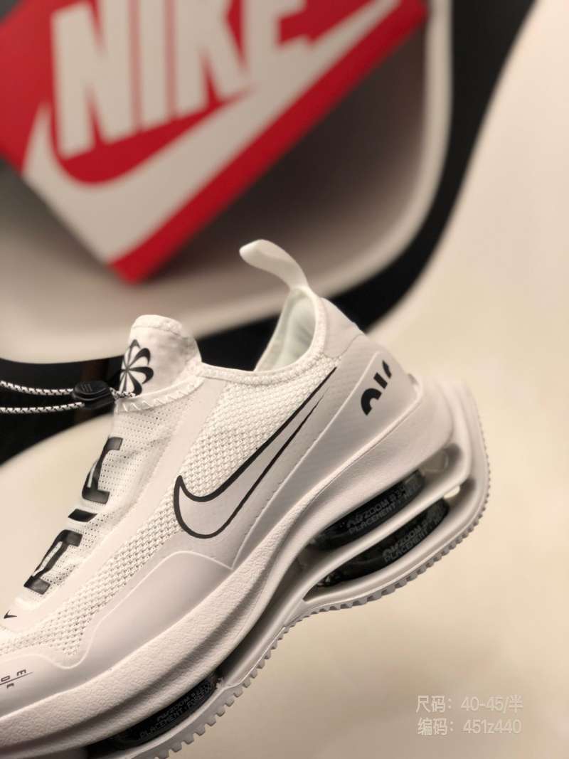 nike double stack mesh and leather sneakers