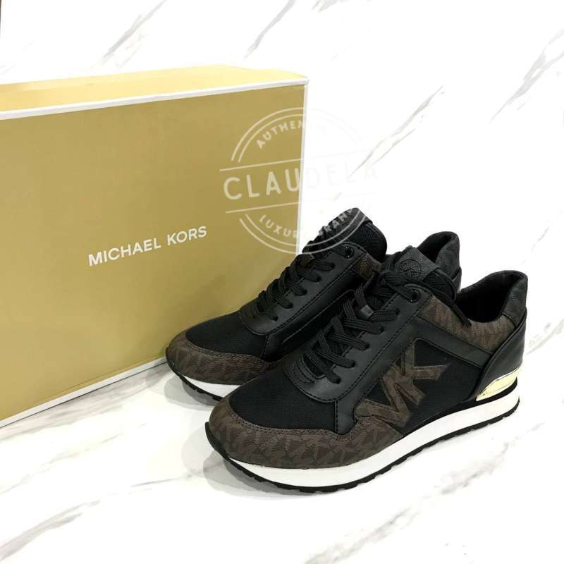Jual MICHAEL KORS Maddy Trainer in Signature Brown Black 10 di