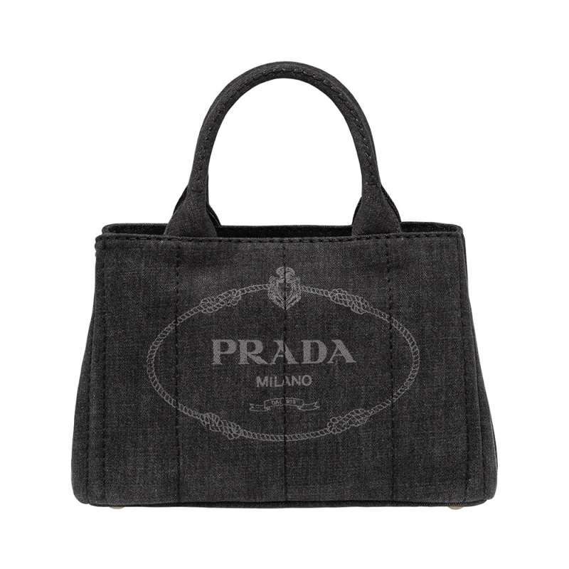 Promo Prada Denim Tote Bag Black di 