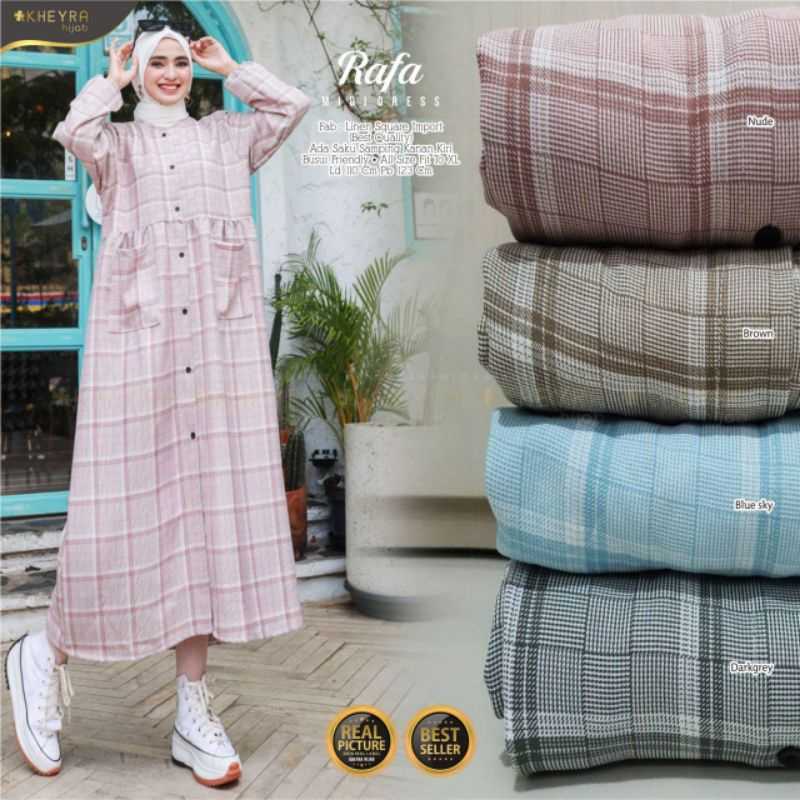 Jual RAFA MIDI DRESS BY KHEYRA GAMIS IMPORT PREMIUM MURAH