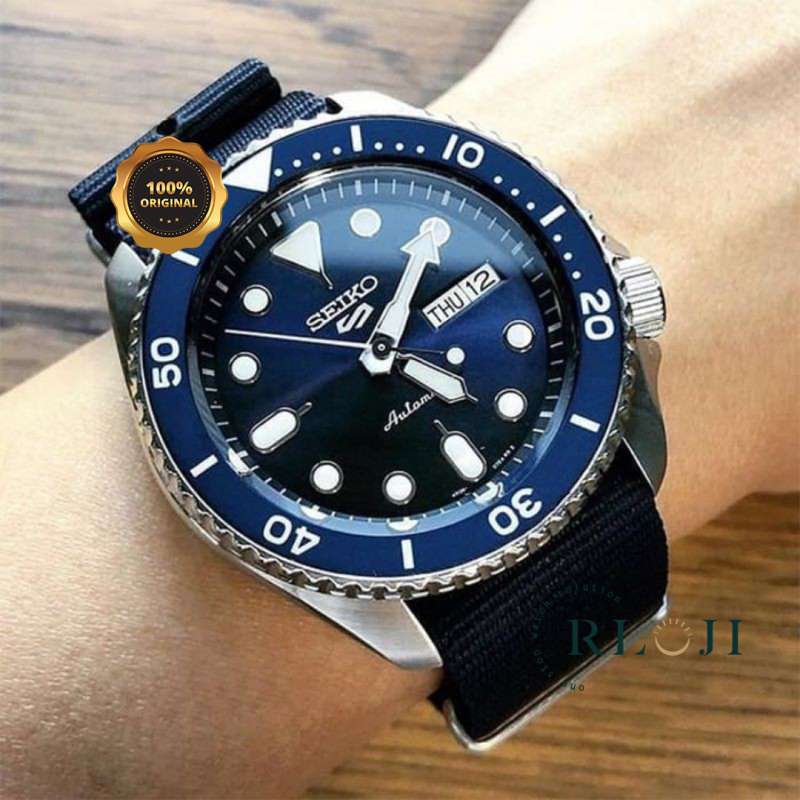 Promo SEIKO 5 Seiko5 Sports SRPD51 SRPD51K2 New Logo Automatic 24 Jewels  Dark Blue Dial Dark Blue Nylon Strap Stainless Steel Jam Tangan Pria Men  Original di Seller RLOJI OFFICIAL STORE -