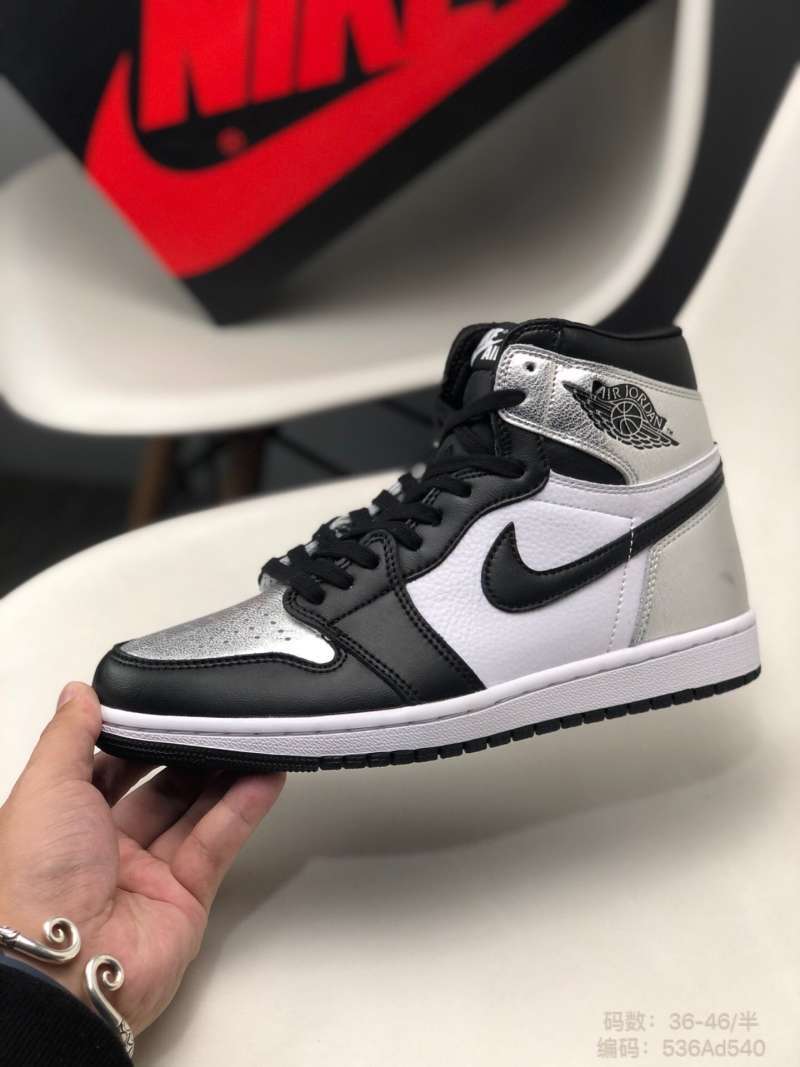 silver black jordan 1