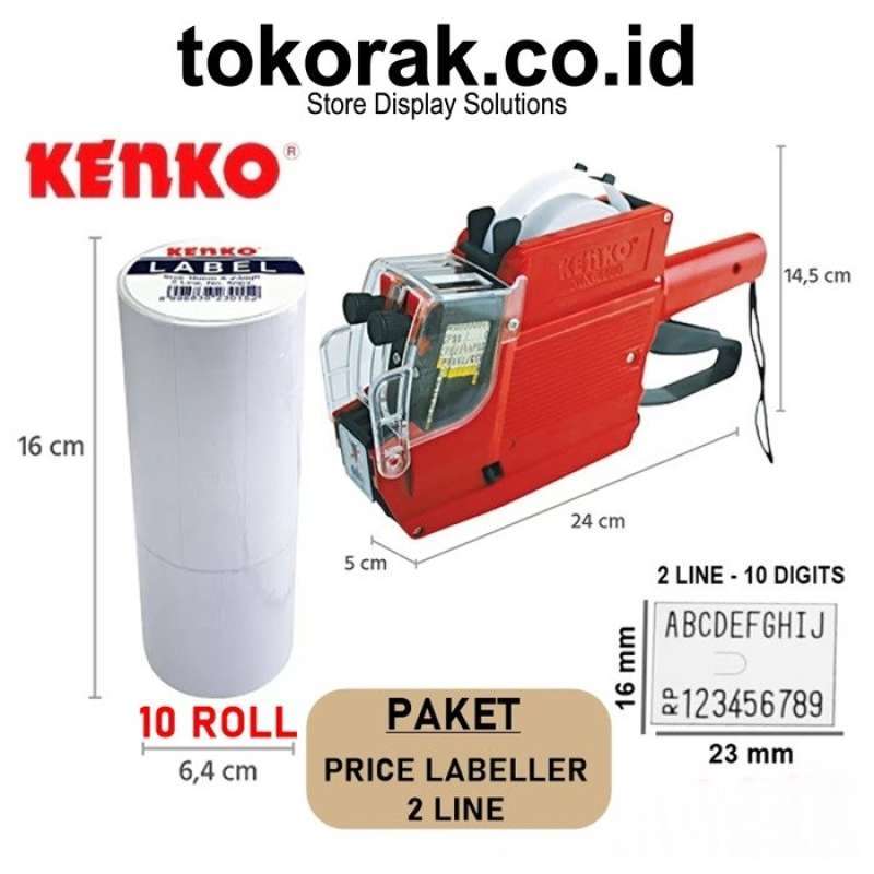 Jual PAKET MESIN LABELLER MX-6600A 2 LINE KENKO ISI LABEL HARGA 10 PCS Murah