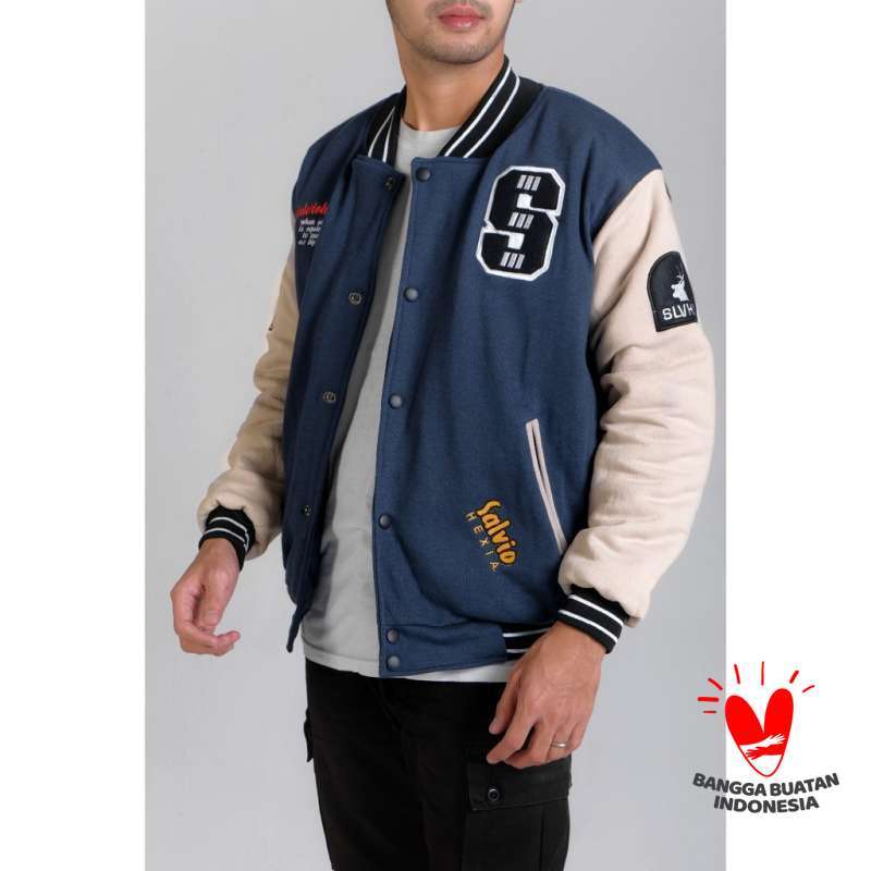 Cotton fleece varsity sale jacket