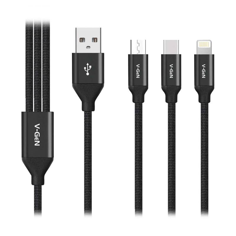 Jual V Gen Cmtl1 01 3 In 1 Microusb Type C Lightning Kabel Data 2 4a Online September 2020 Blibli Com