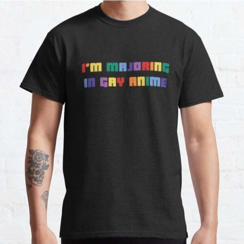 Kaos I'M Majoring In Gay Anime, Funny Queer Rainbow Ret T-shirt 8627 Sablon  DTF Ukuran 2XL, XL, L, M, S