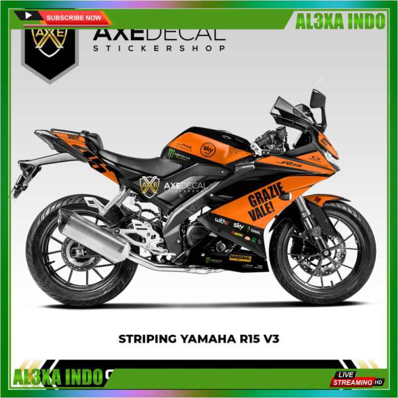 Jual Striping R15 V3 Grazie Vale Stiker 