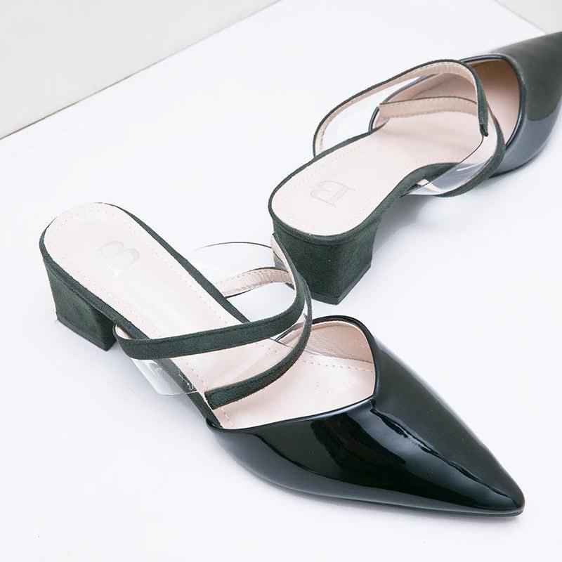 Jual Berrybenka Loren Octarina Clear Strap Mules Sandal Heels 共同購入価格 louren pointed strap sandal サンダル