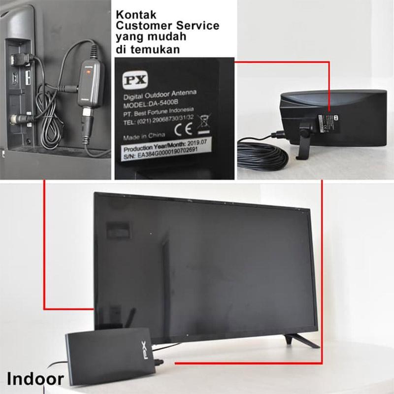 Jual PX DA-5400B Digital Analog Antena TV Kabel 12 m Booster Indoor/Outdoor  Online Januari 2021 | Blibli