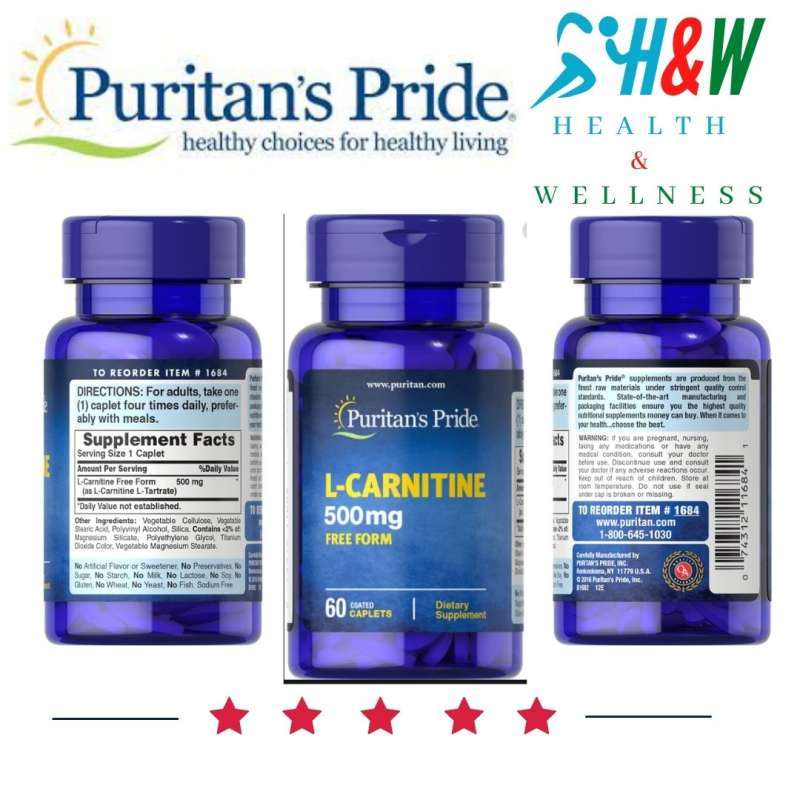 puritan's pride l carnitine Puritan's Pride L-Carnitine 500 Mg 60 Tablet main image 0