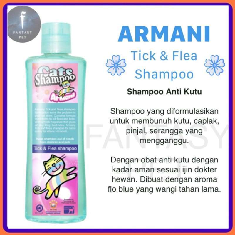 Shampoo Kucing Armani Anti Kutu Tick And Flea 200Ml Obat Kutu Kucing