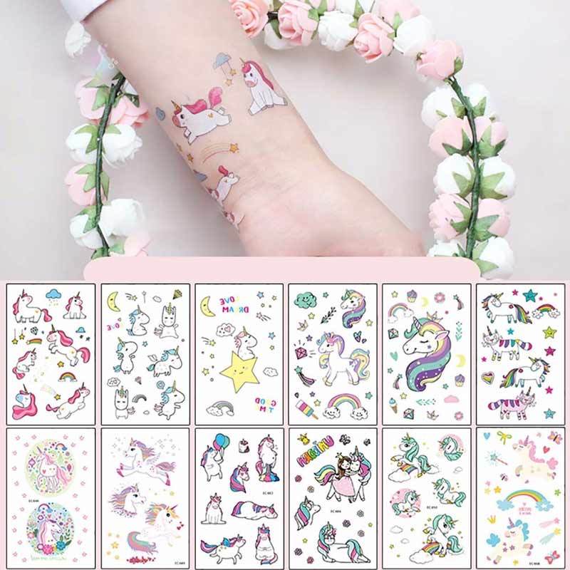 Jual Eds 3 Cartoon Unicorn Tattoo Cute Fake Children Body Art