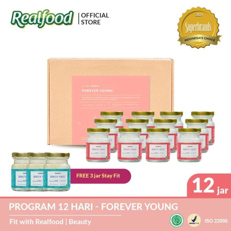 Promo Realfood Forever Young Sarang Burung Walet gratis 3 Jars Stay Fit di Seller FWR INDO BIRDNEST - Kota Jakarta Barat, DKI Jakarta | Blibli