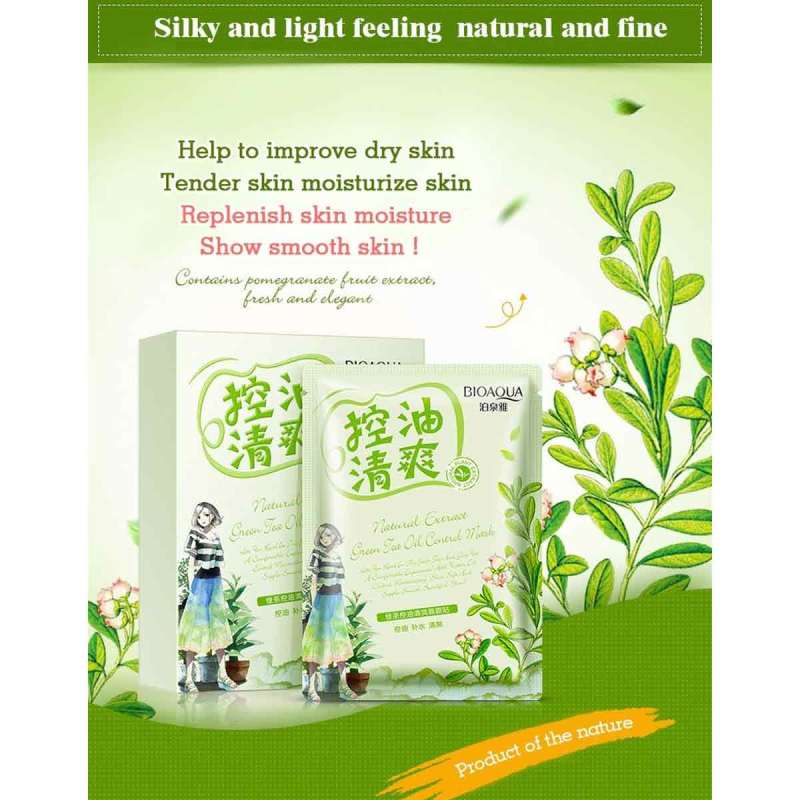 Jual Bioaqua Natural Extract Mask Green Tea Oil Control 30g Original Online Desember 2020 Blibli
