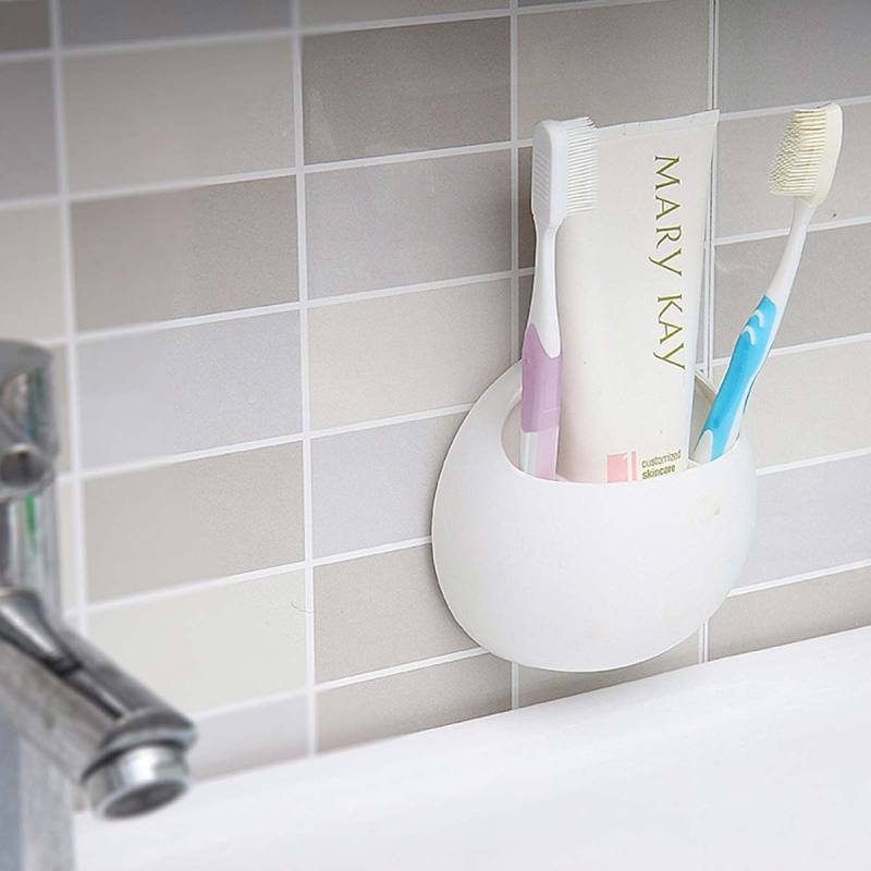 Toothbrush Toothpaste Holder Suction Cup Toothpaste Bathroom Storage Rack Wall M