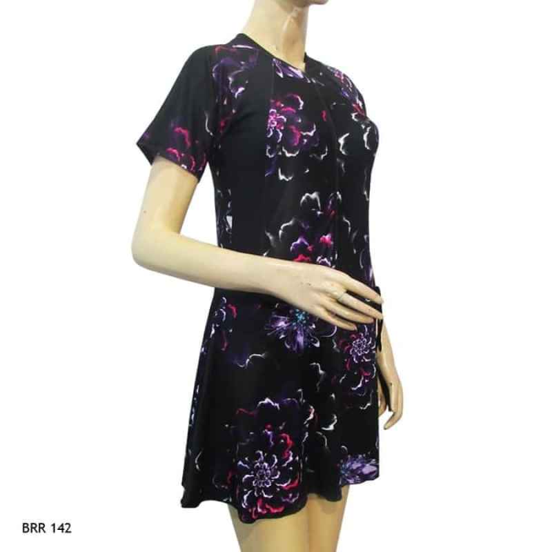 Jual Baju Renang Remaja Wanita Model Diving Rok Motif Bunga Hitam Ungu Online September 2020 Blibli Com