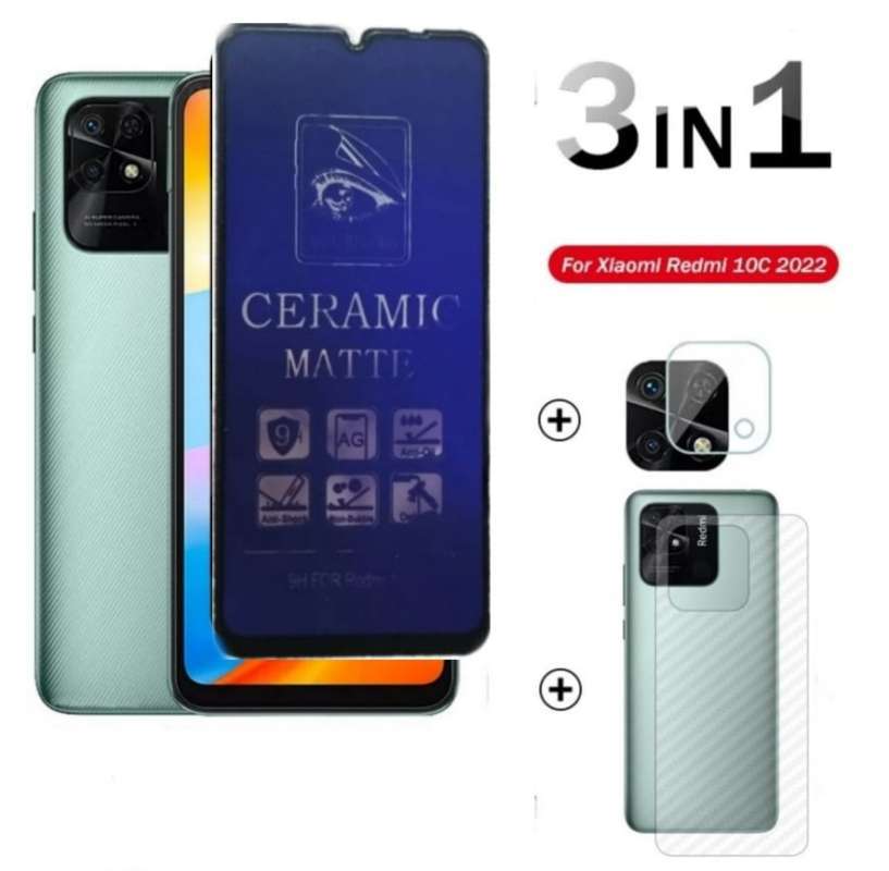 Tempered Glass Xiaomi Redmi 10C Ceramic Anti Blue Matte Xiaomi Bonus Camera  Dan Garskin