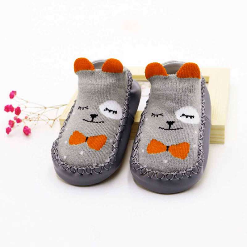 Baby Boys Girls Winter Slipper Socks Anti-slip Animal 6-24 Months
