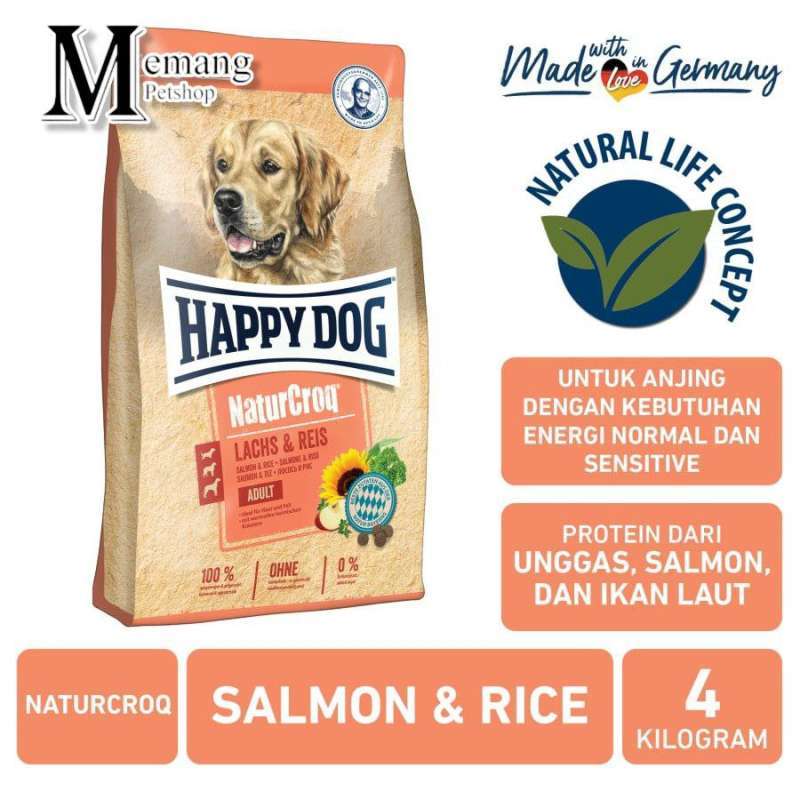 Promo Happy Dog Naturcroq 4Kg Adult Salmon Rice Makanan Anjing