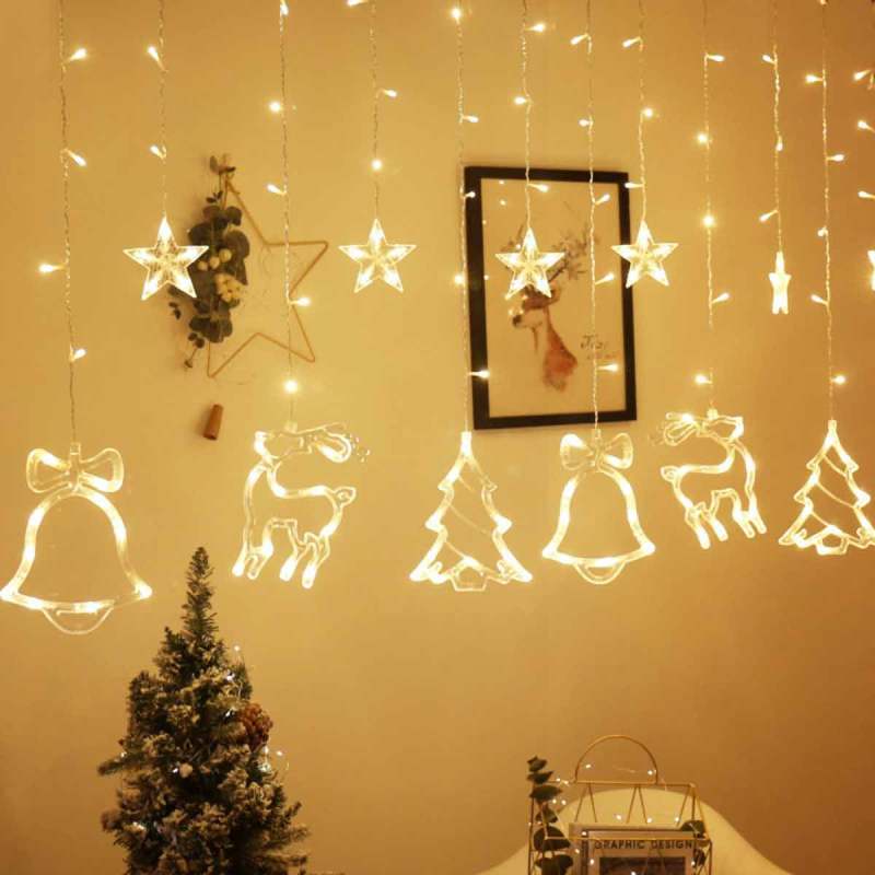 Jual Eds Christmas Light Decorative Led Bell Elk Light Strings For