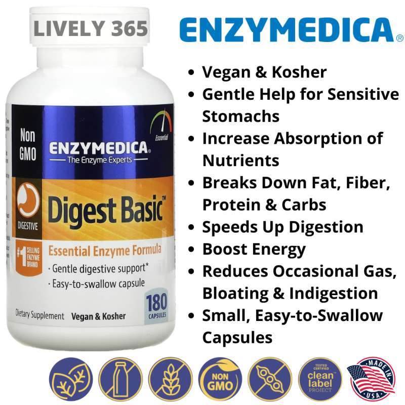 Jual Enzymedica | Digest Basic Enzyme Enzim Pencernaan | 180 ...