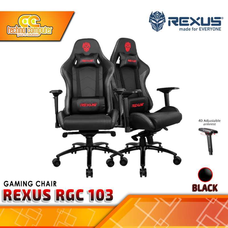 Jual KURSI GAMING REXUS RGC 103 BLACK 4D Armrest Rexus Gaming