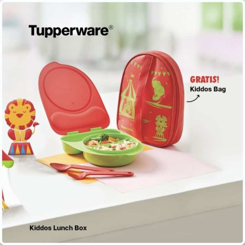 Jual Tempat Makan Anak Tupperware Kiddos Lunch Set Berhadiah Tas