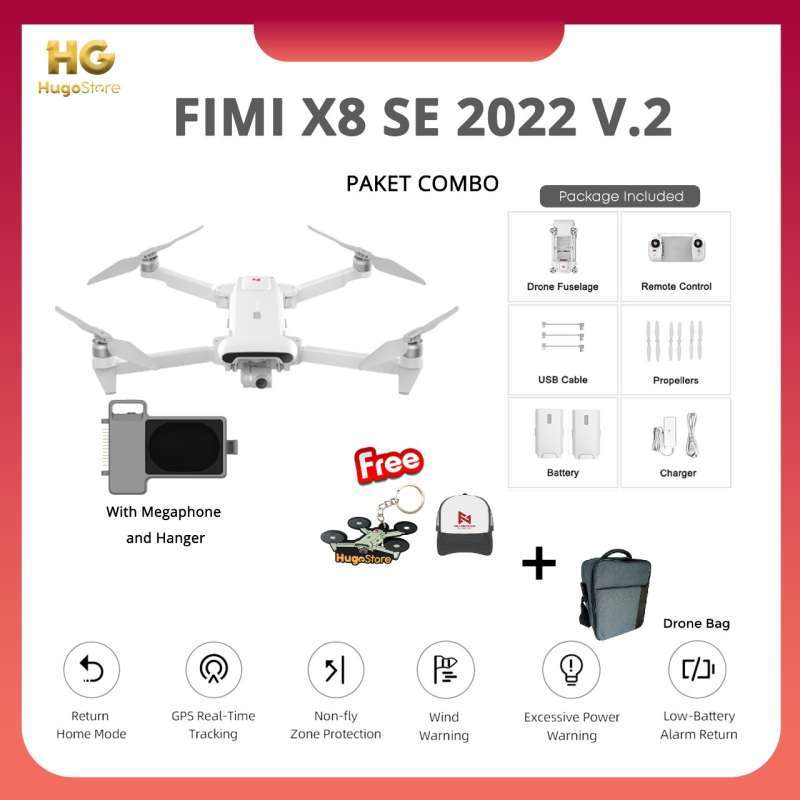 FIMI X8SE 2022 V2 Drone GPS 10KM 4k 48MP 3-axis Gimbal With Megaphone