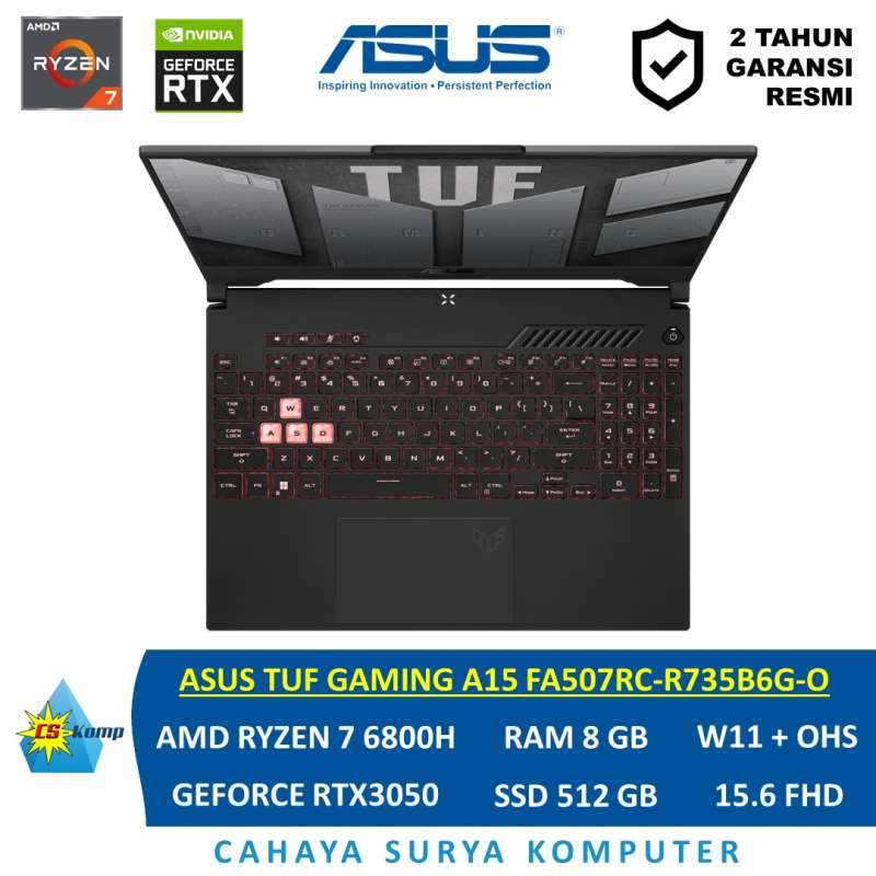 ASUS TUF GAMING A15 FA507RC-R735B6G-O AMD Ryzen 6800H AMD Radeon GeForce  RTX 3050 RAM 8GB SSD 512GB W11 OHS FHD IPS