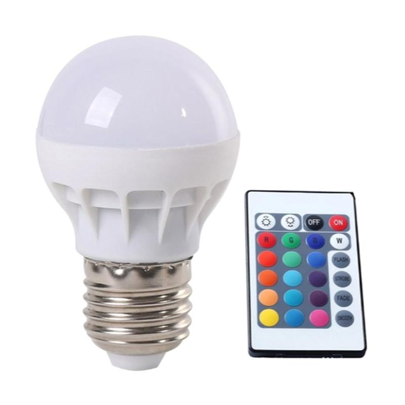 eds dimmable 16 color changing rgb lampara led bulb with ir remote controller 3 w