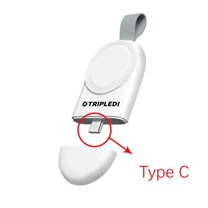 TRIPLEDI Wireless Charger USB Type C Apple Watch Series 1 2 3 4 5 6 7 8 SE Fast Charging Portable Casan Pengisi Daya iWatch Keychain