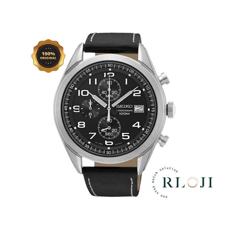 Jual SEIKO Chronograph SSB271 SSB271P1 Men Black Dial Black