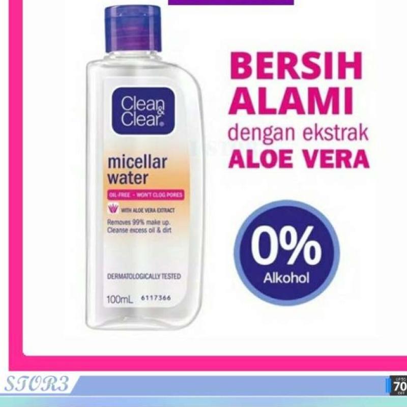 Promo Clean Clear Micellar Water 100 Ml With Aloe Vera Extract