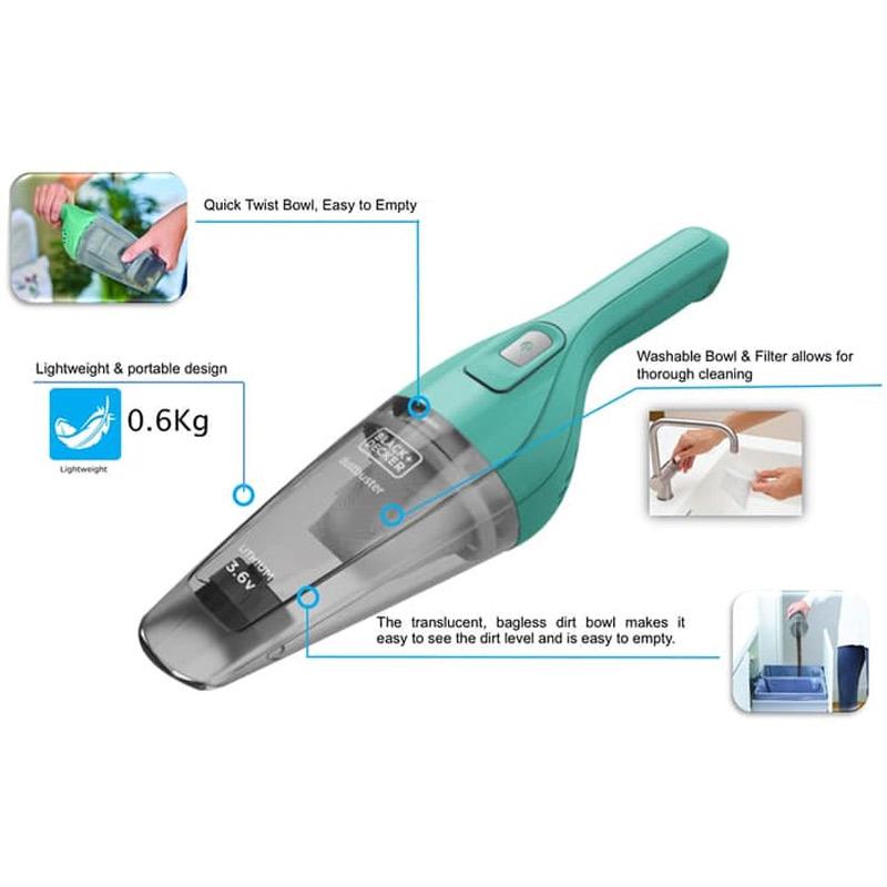 Jual Black Decker Nvb115jm B1 Li Ion Hand Vacuum 3 6 V Online September 2020 Blibli Com