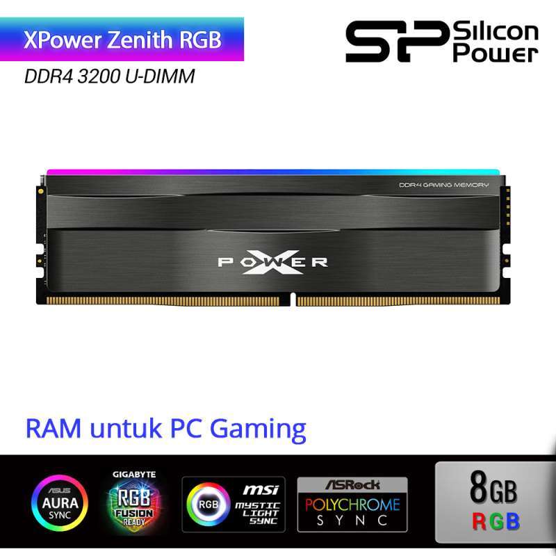 Silicon Power XPower Zenith RGB RAM PC Gaming DDR4 3200 UDIMM 8GB