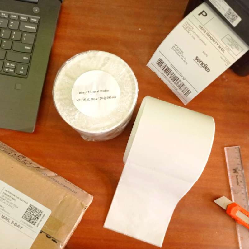 Kertas Thermal Sticker Label Barcode A6 100 X 150 mm 500 pcs