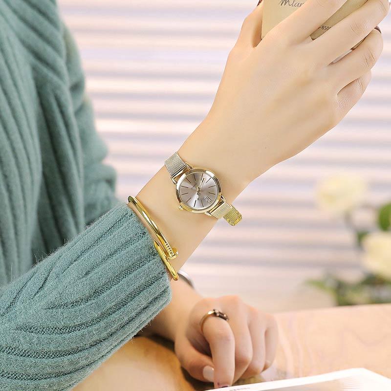 Casual quartz stainless steel band marble strap discount watch analog wrist watch