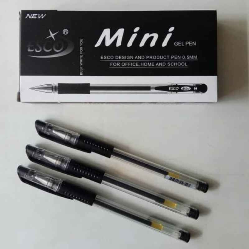 Promo Pulpen Pena Gel Esco Ballpoint Pen Mini Mm Es-m58-12