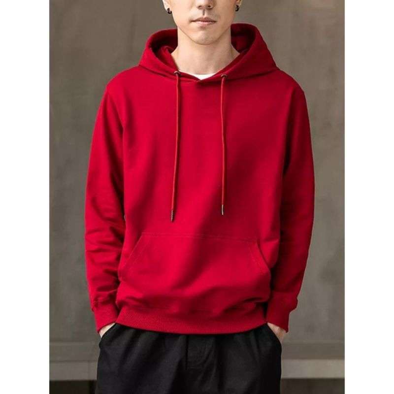 Jual Sweater Hoodie MAROON Polos Maroon L di Seller ALDIANSTART