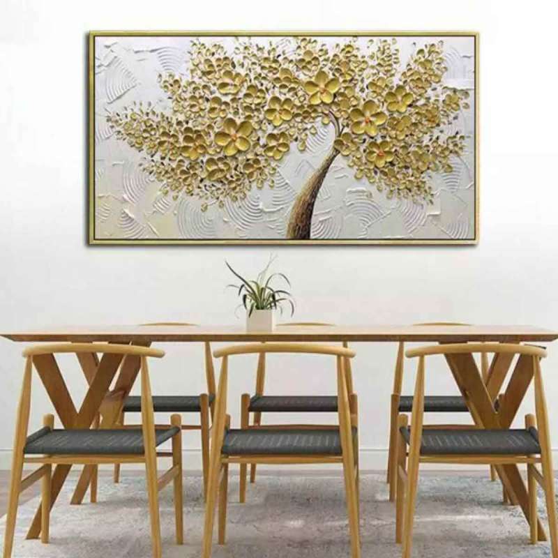 Jual Dimora Abstrak Bunga Sakura Seni Tangan Handmade Cat Minyak