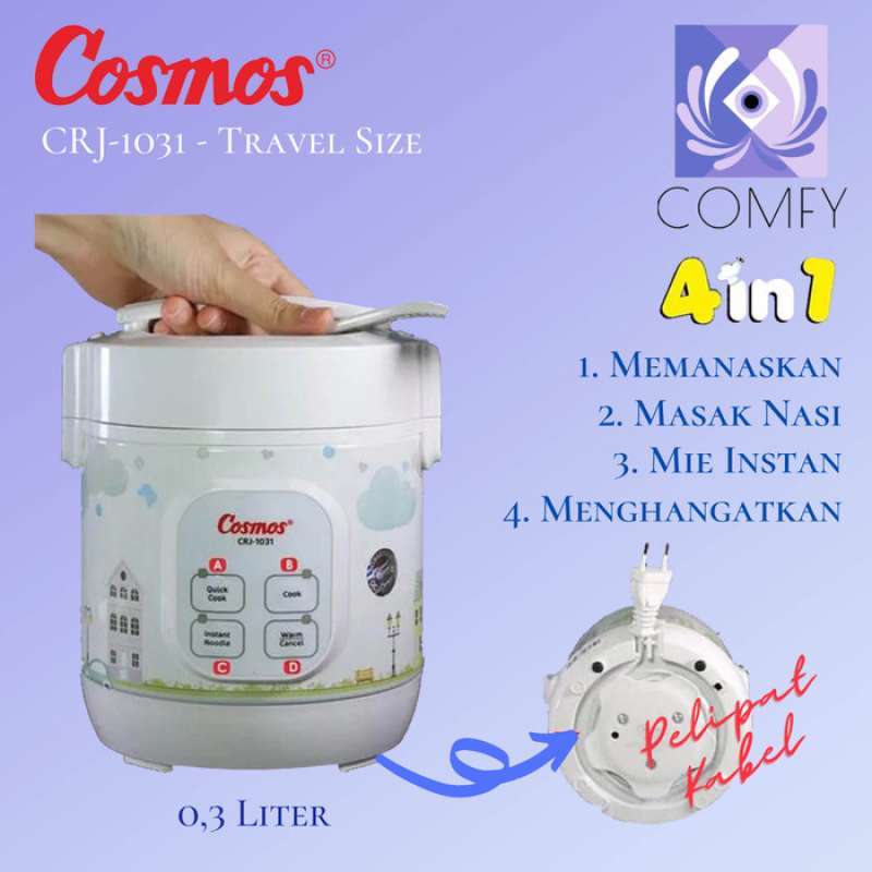 Promo Cosmos Ricecooker Rice Cooker Mini 0.3 Liter CRJ1031 Penanak nasi  Diskon 30% di Seller Mistcont - Cengkareng Barat-2, Kota Jakarta Barat