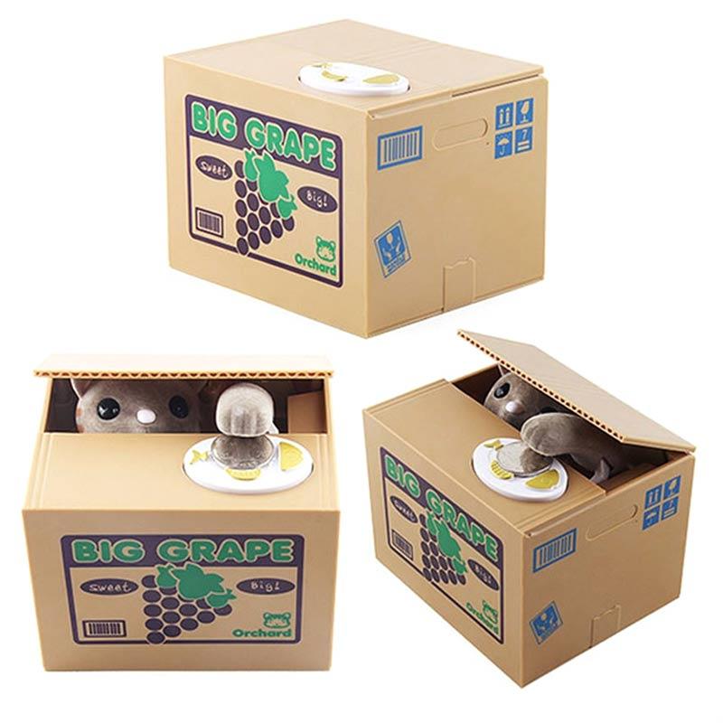 Jual Mischief Saving Box H Ikea Stealing Coin Cat Box Kitty Piggy Bank Gray Online September 2020 Blibli Com