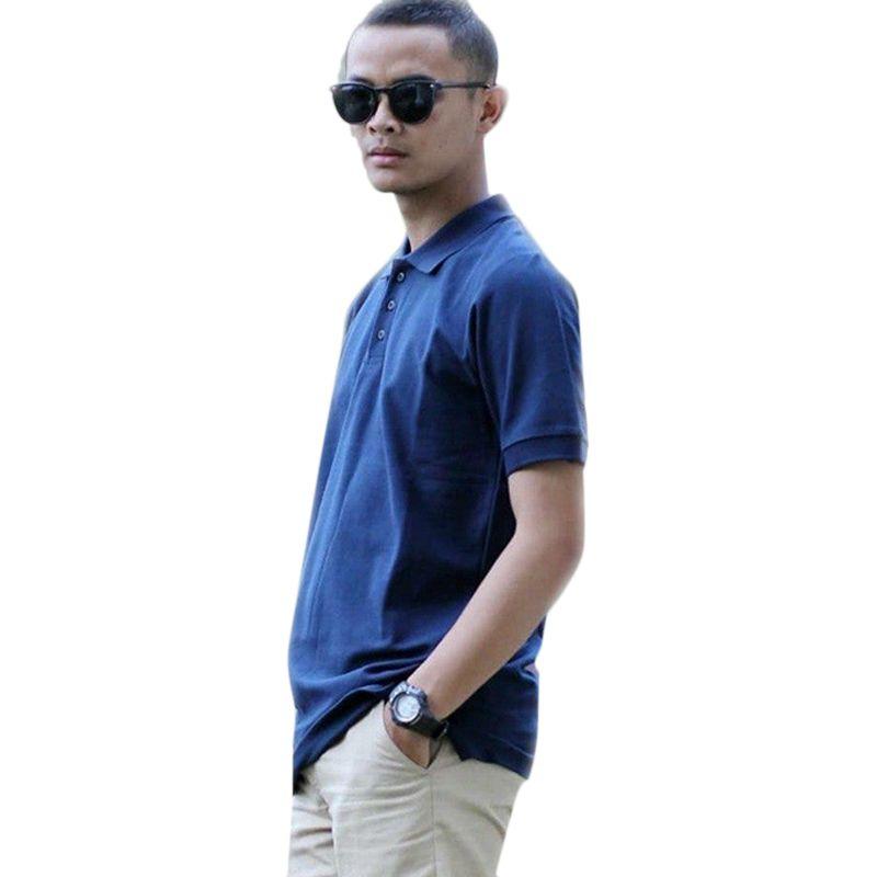 Jual Cottoncombedbandung Kaos Polo Pria Navy Blue Online Mei 2020 Blibli Com