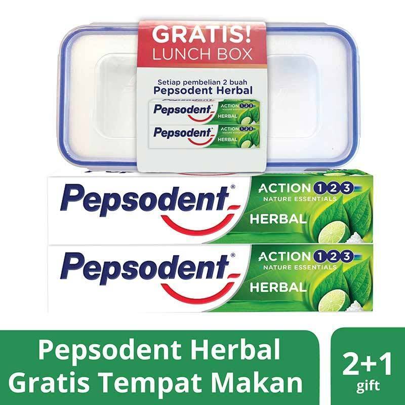 Jual Surabaya Pepsodent Action 123 Pasta Gigi Herbal 190 G Twin Pack Free Canister Online Desember 2020 Blibli