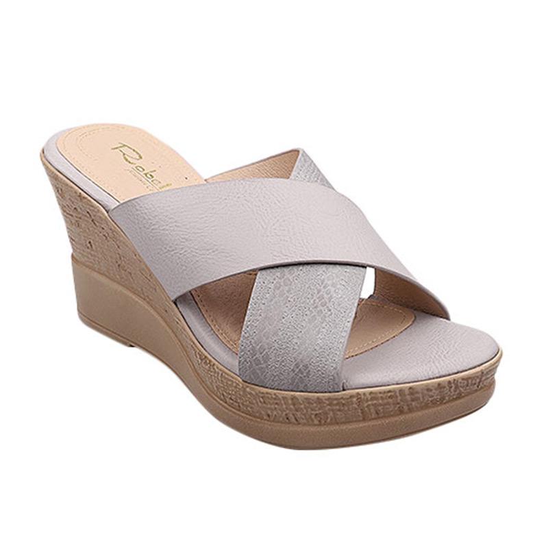 Jual Robelli Rc6394gy Bering Cross Wedges Sandal Wanita Grey Online November 2020 Blibli Com