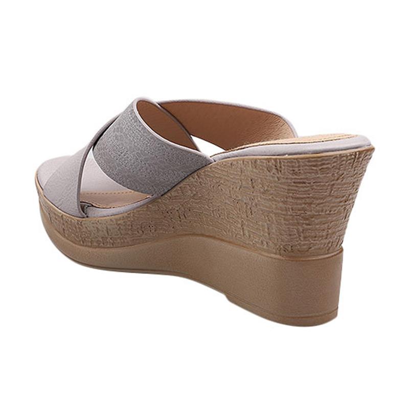 Jual Robelli Rc6394gy Bering Cross Wedges Sandal Wanita Grey Online November 2020 Blibli Com