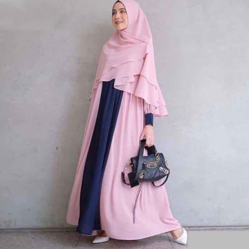 Jual Al Hayra Tasqiyyah 035 Set Gamis Syari With Khimar Murah Mei 2021 Blibli