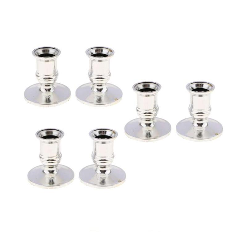Jual Oem Plastic Gold Plated Candle Base Holder Pillar Candlestick Stand 6 Pcs Online April 2021 Blibli