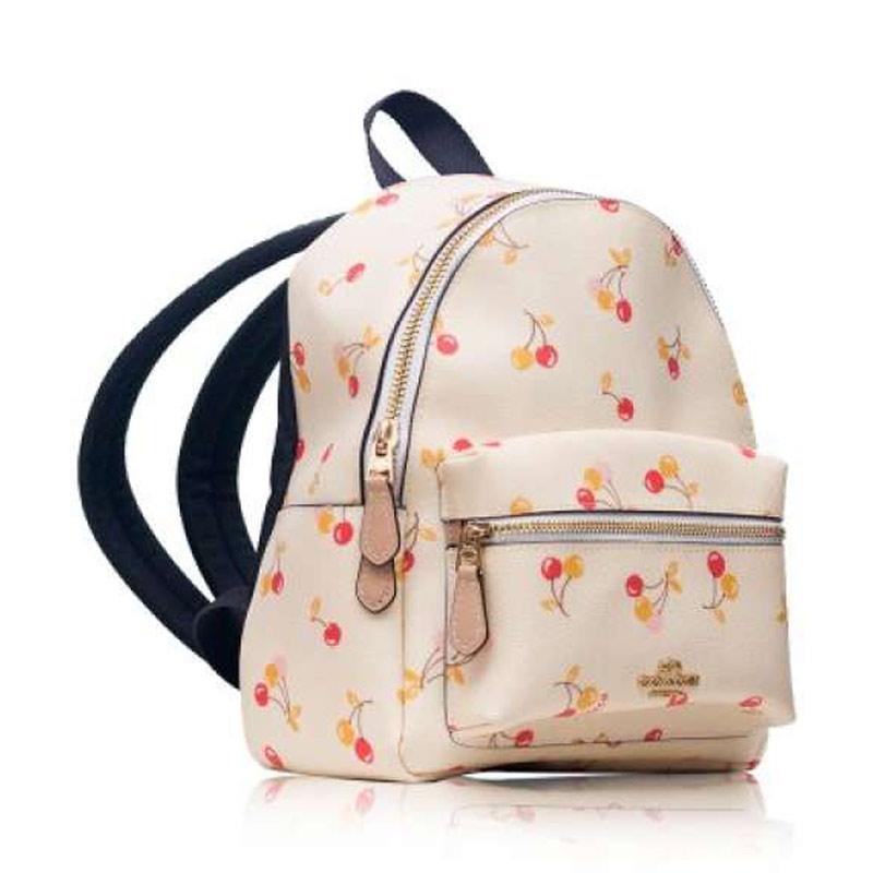cherry print backpack