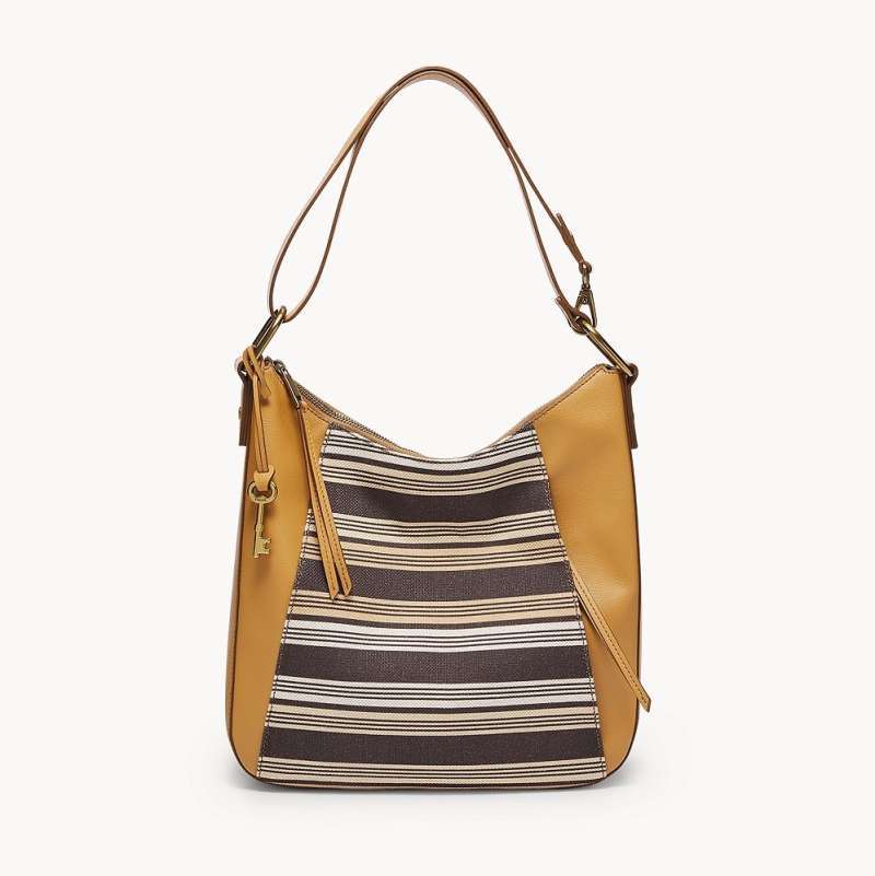 Promo Tas Wanita Fossil Talia Hobo Neutral Stripe SHB2778558